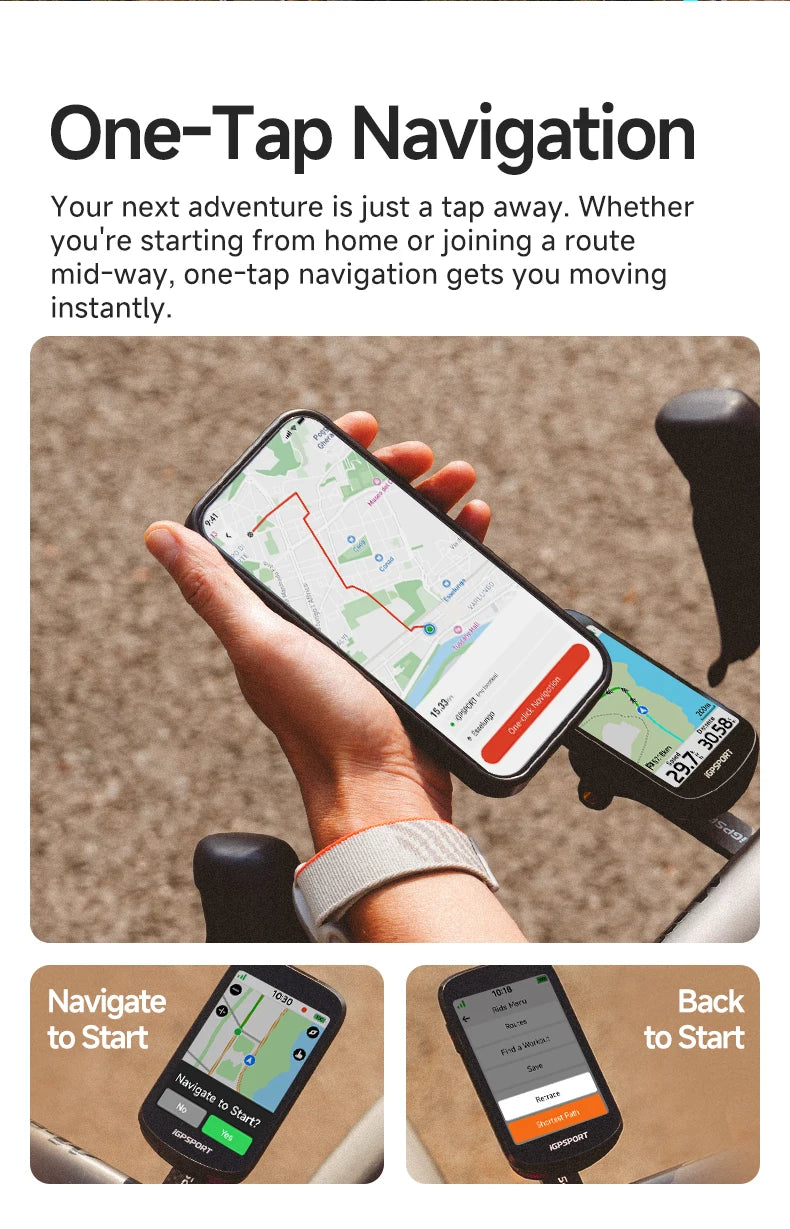 iGPSPORT BSC500 Touchscreen Bike Computer GPS Cycling Global Map Navigation Wireless Cycling Computer with Digital Bike Bell