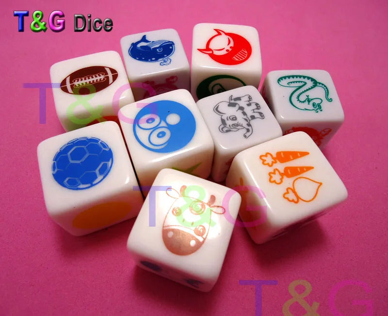 T&G Dice Customize Dice with LOGO, Engraved or Print Pattern D4-D100 for Board Game DND TRPG Entertainment