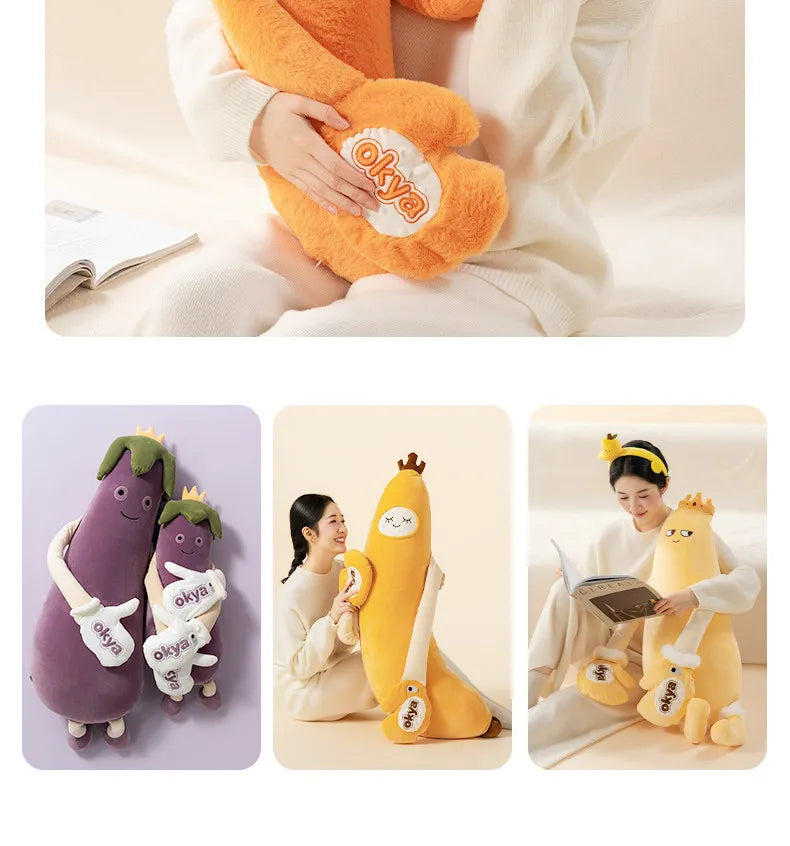 Okya Carrot King Sleep Pillow Graphene Heated Percussion Hug Pillow Three Adjustable Temp Settings  Kids Sleep Aid Bed Use