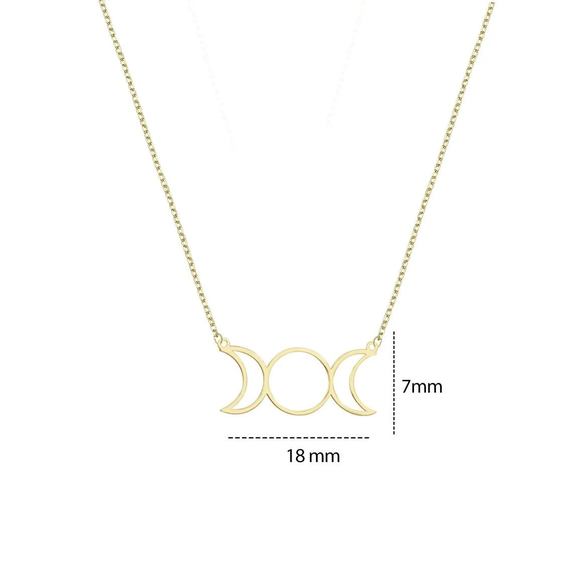 March Goddess Hecate Necklace for women, men stainless steel witch knot Greek mythology chain jewelry