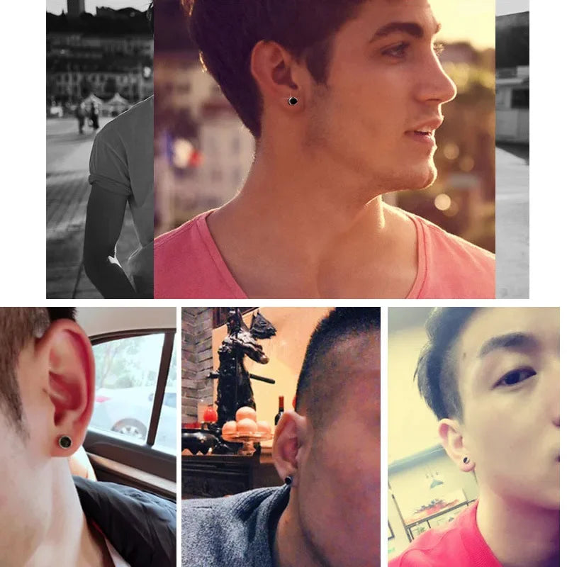 Lihong Personalized 925 Silver Earrings Men'S Single Earrings Street Punk Hip-Hop Jewelry