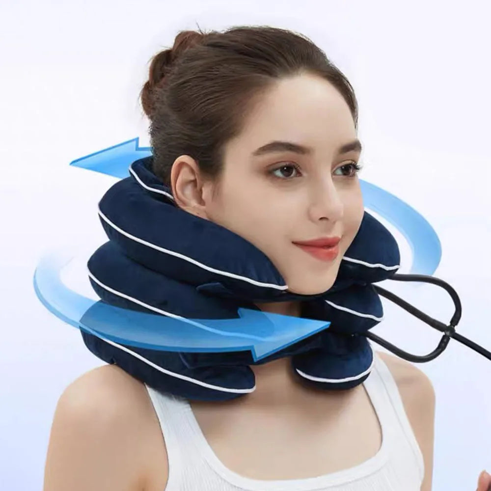 Inflatable Cervical Neck Traction Neck Stretcher Brace Neck Protection Prevent Cervical Forward Leaning Relief for Chronic Neck