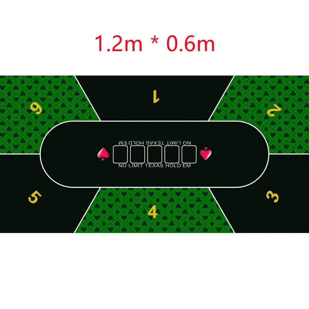 1.2*0.6m Hold'Em Texas Poker Mat Black Jack Baccarat Dice Durable Rubber Home Gaming Desk Pad