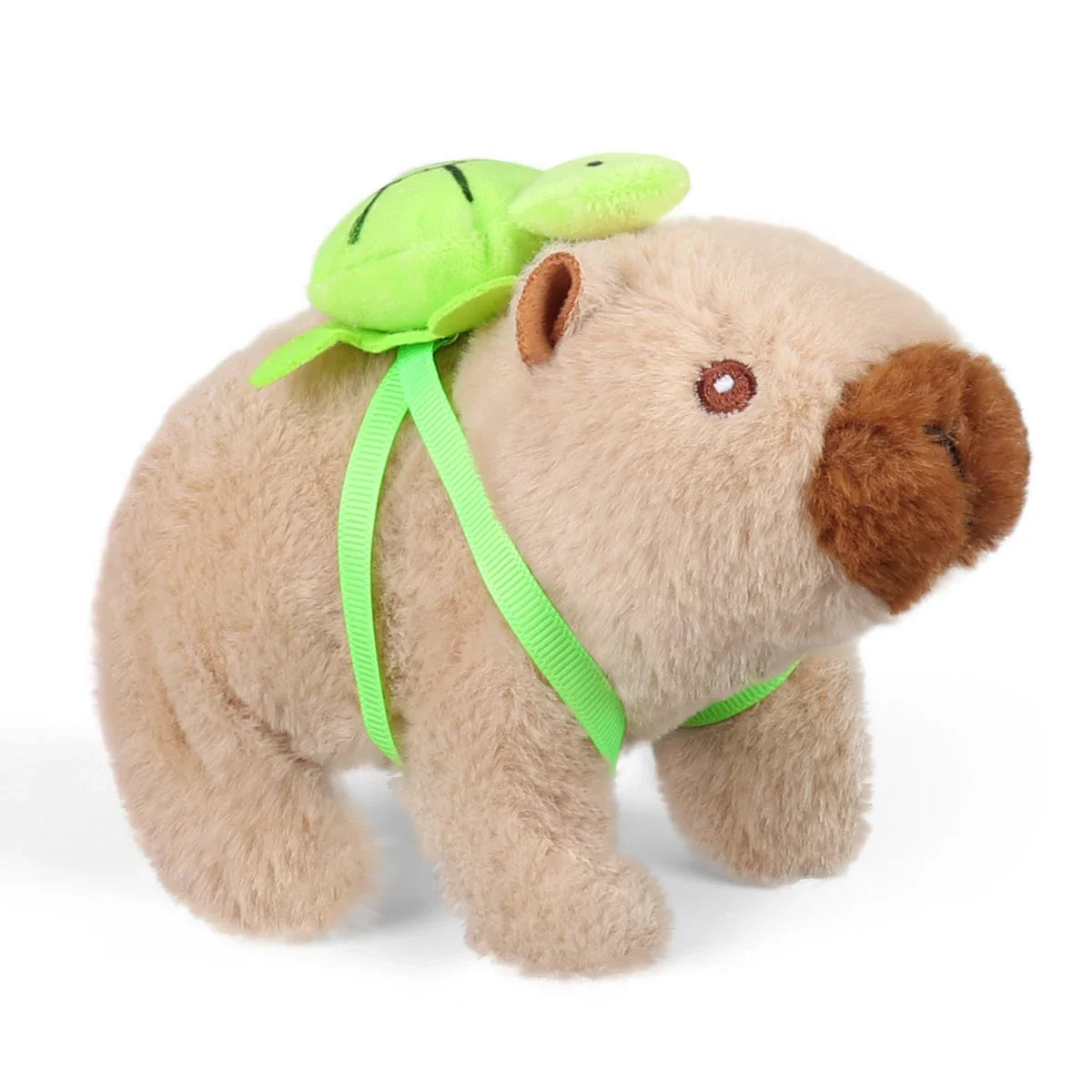1Pc Plush Electric Capybara Back Turtle Simulation Electronic Pet Walking Sound Moving Mouth Pet Toy For Christmas Birthday Gift