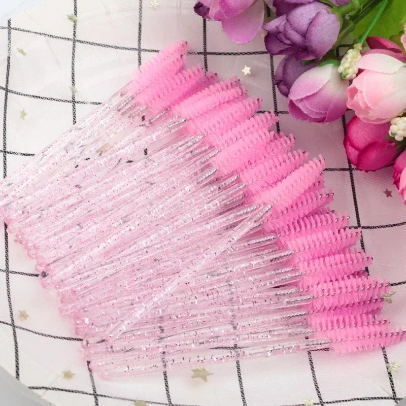 50Pcs Disposable Eyelash Spooler Brushes Multipurpose Eyebrow And Lash Extension DIY Beauty Accessory