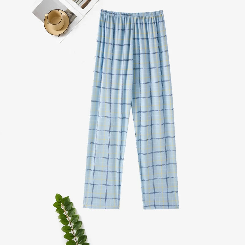 Men's Pajama Pants Thin Home Trousers Loose Large Size Spring and Autumn Summer Thin Casual Home Trousers