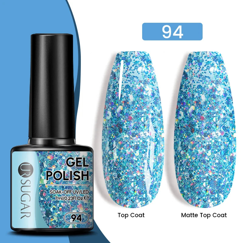 UR SUGAR 7.5ml Reflective Magnetic Gel Nail Polish Glitter Silver Pink Magnet Gel Soak Off UV LED Nail Manicure Varnish UV Gel