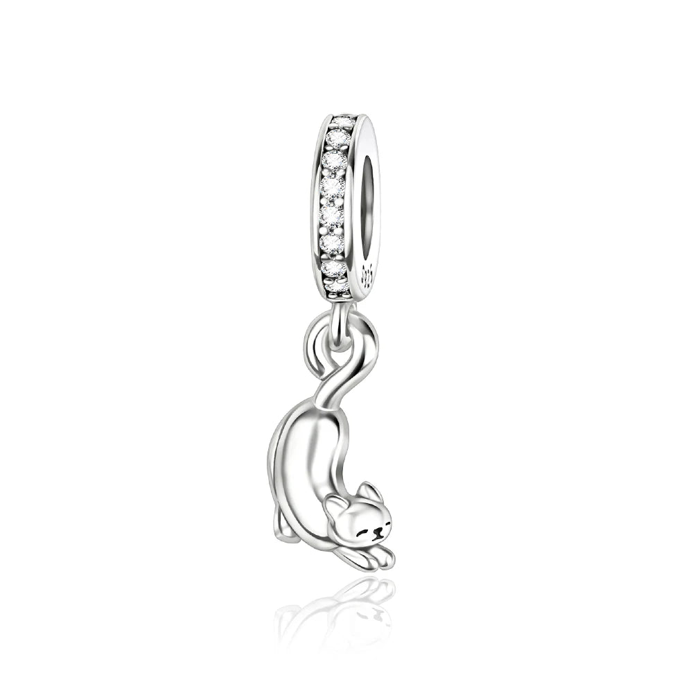 Beautiful 925 Sterling Silver Puppy Cat Swallow Raccoon Giraffe Animal Pendant Fit DIY Bracelet Necklace Package Jewelry Gifts