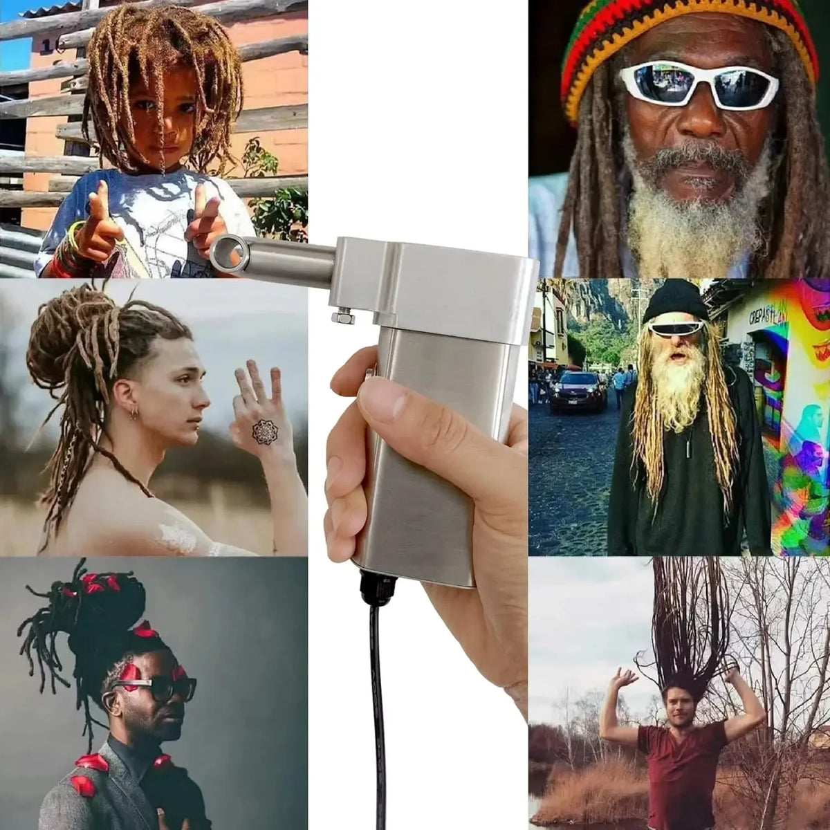 Dreadlocks Machine,Portable Automatic Dreadlock,with 6 Replacement Head6-16mm,Dreadlock Crochet Braiding Making Machine