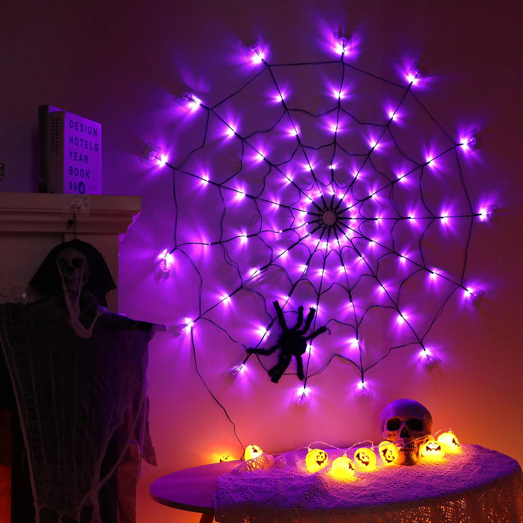 Halloween Hanging Ghost Decorations Outdoor, Glowing Ghost with Witch Hat String Lights for Yard Patio Garden Tree Decoration
