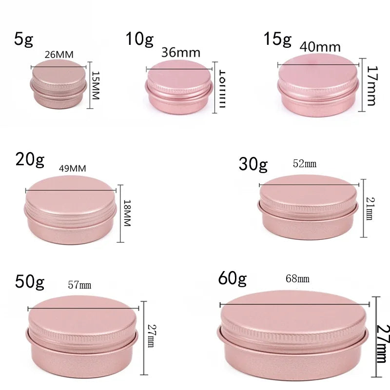 10Pcs 5g-60g Portable Aluminum Tin Jars For Creams Balm Nail Candle Cosmetic Container Refillable Tea Cans Metal Box Candle Jars