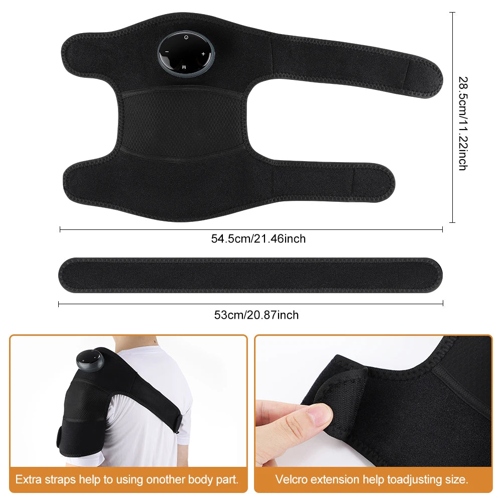 Rechargeable Knee Massager 3 Gear Vibration Massage Adjustable Shoulder Brace Electric Heating Pads Leg Knee Warmer