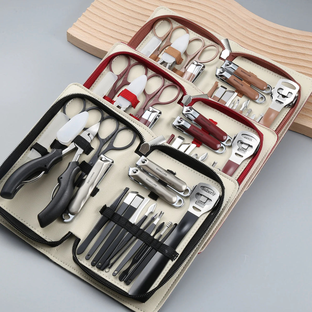 18PCS Nail Clipper Manicure Set Stainless Nail Cutter Pedicure Scissor Cuticle Nipper Nail Tool Personal Care Nail Grooming Tool