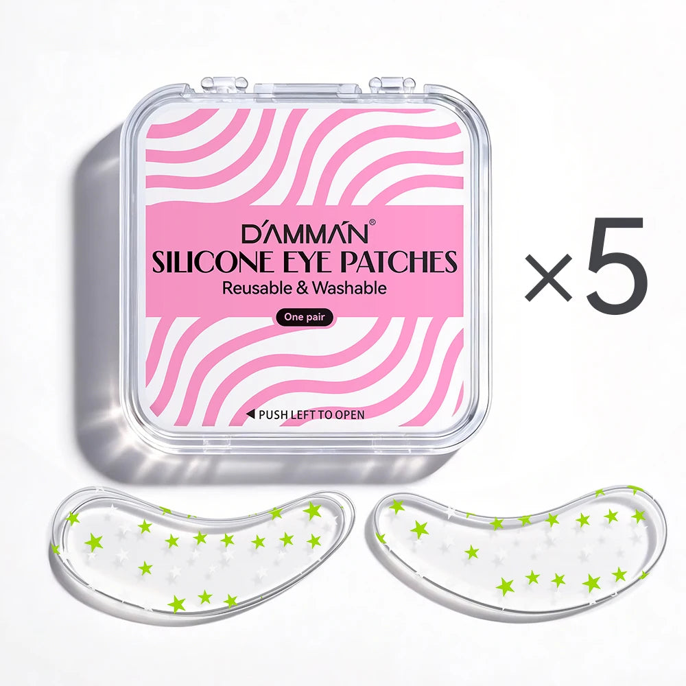 DAMMAN Multi-purpose Eye Pads for Eyelash Extensions Reusable Silicone Eye Patches Lash Lift Under-eye Patches Makeup Tools