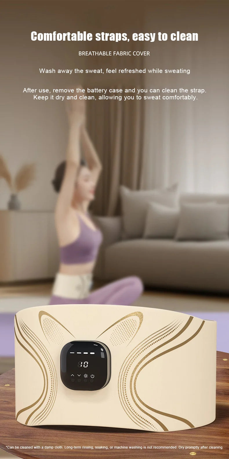 New Electric Abdominal Massager with 4 Temperature Settings and Pulse Massage Function for Fat Burning and Weight Loss Vibrator