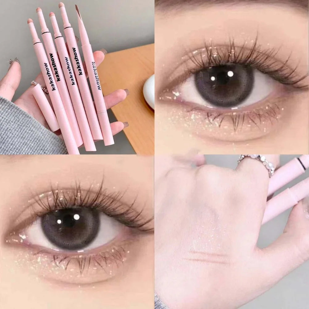 2 In 1 Glitter Matte Aegyosal Pen Brightening Highlight & Shadow Stick Dual End Eye Makeup Lying Silkworm Eyeliner Gel Pencil
