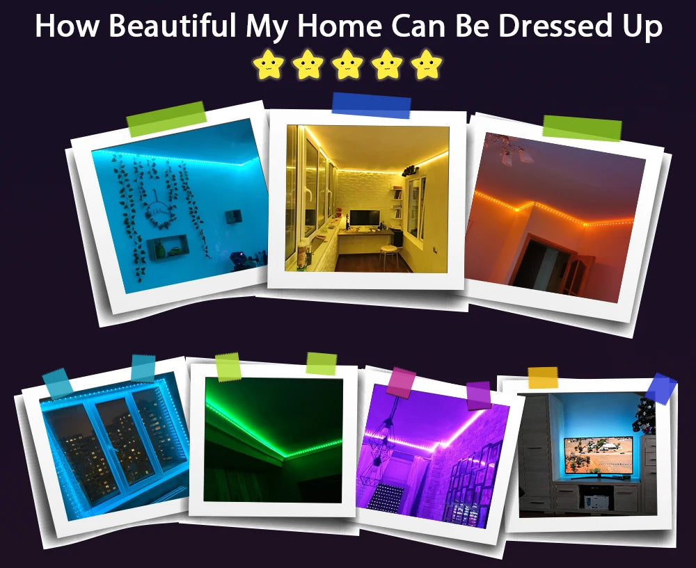 LED Strip Lights RGB 3535, 5V 1M-30M, 16 Million Colors, RGB, LED Strip Lighting Music Sync, Color Changing for Party Home