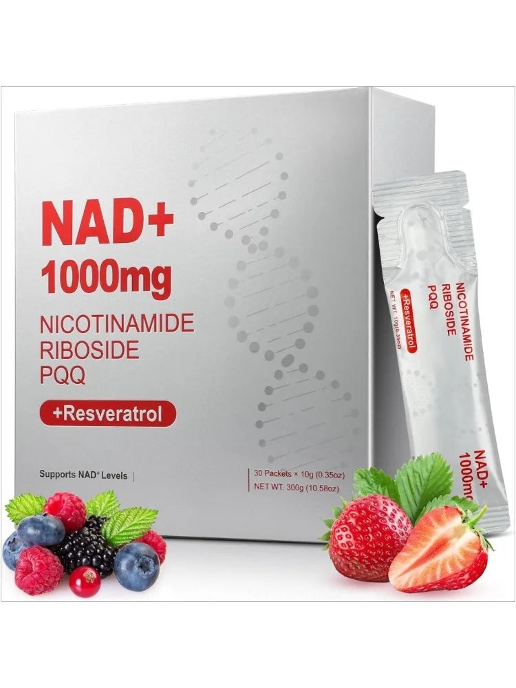 1000mg High-Potency NAD+ Liquid Supplement, with Resveratrol PQQ, Support Cellular Energy, Focus 30 PCS