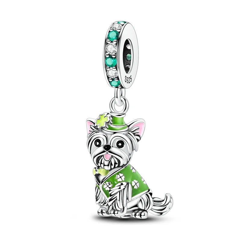 Beautiful 925 Sterling Silver Puppy Cat Swallow Raccoon Giraffe Animal Pendant Fit DIY Bracelet Necklace Package Jewelry Gifts