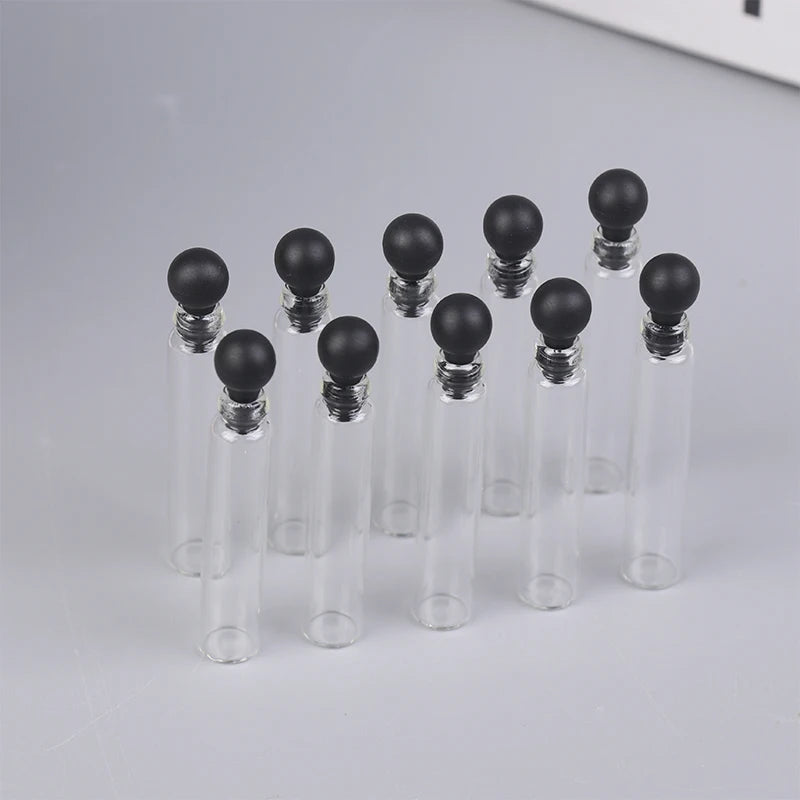 10pcs 0.5/1/2/3ml Empty Mini Glass Perfume Small Sample Vials Bottle Laboratory Liquid Fragrance Test Tube Empty Perfume Bottle