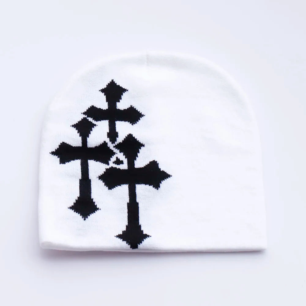 New Cartoon cross Beanies Hat Men Winter Autunm Warm Knitted Bonnet Cap Soft Wool Skullies Beanies Caps Boys Gifts