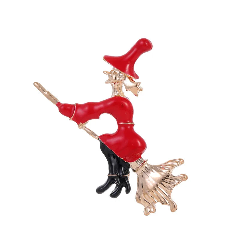 Halloween Witch Hat Brooch Terror Ghost Wizard Pin Metal Rhinestones Accessories For Men And Women Jewelry Gifts Wholesale