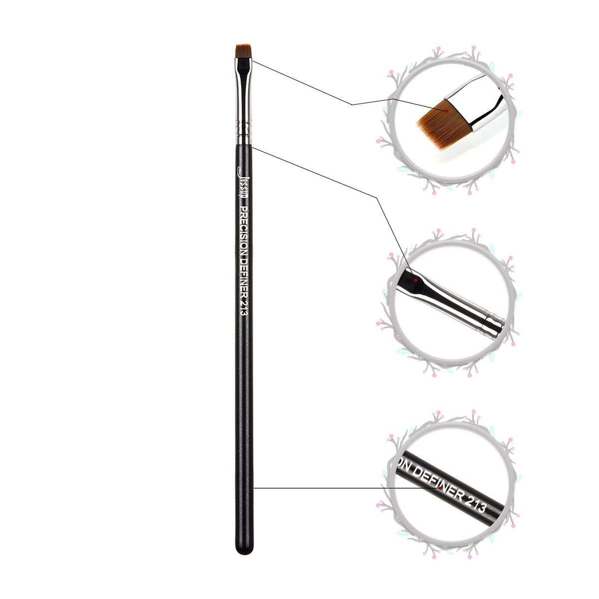 Jessup Eyeliner Brush Makeup Thin Bent Precision Angled Flat Definer Ultra Fine Pencil Precision Synthetic S151