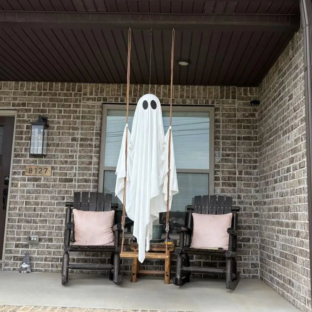 Luminous Halloween Hanging Swing Ghost Large Adjustable Brightness Yard Flying Ghost Swing Ornament LED Remote-controlled