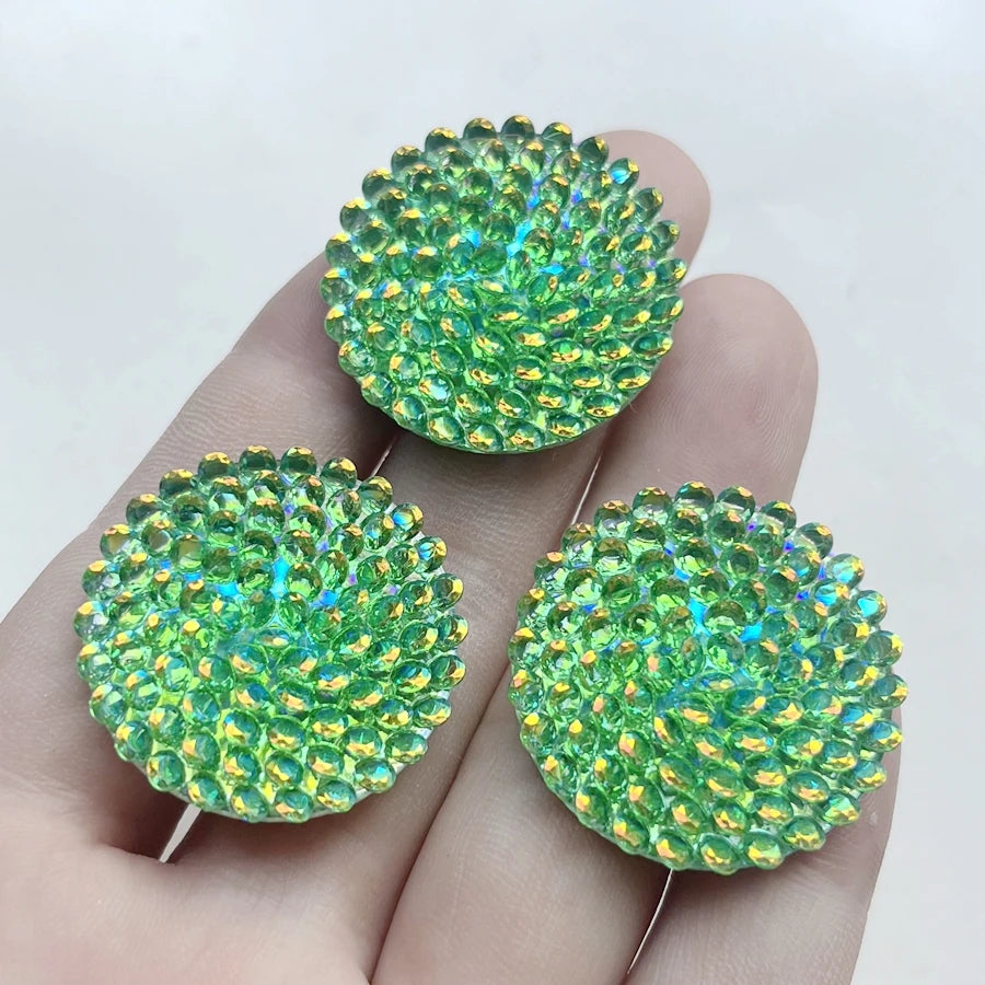 10pcs 30mm shiny round flowers Flat Back Rhinestone diy Jewelry Indigenous earrings for wedding decoration Handmade accessories