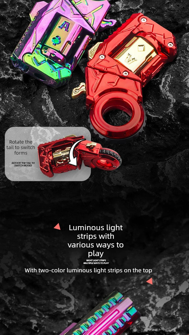 Novelty Fidget Toy Alloy Mini Shell Ejecting Gun Hand Spinner Fun Stress Relief Multiple Modes Christmas Birthday Gift for Boys