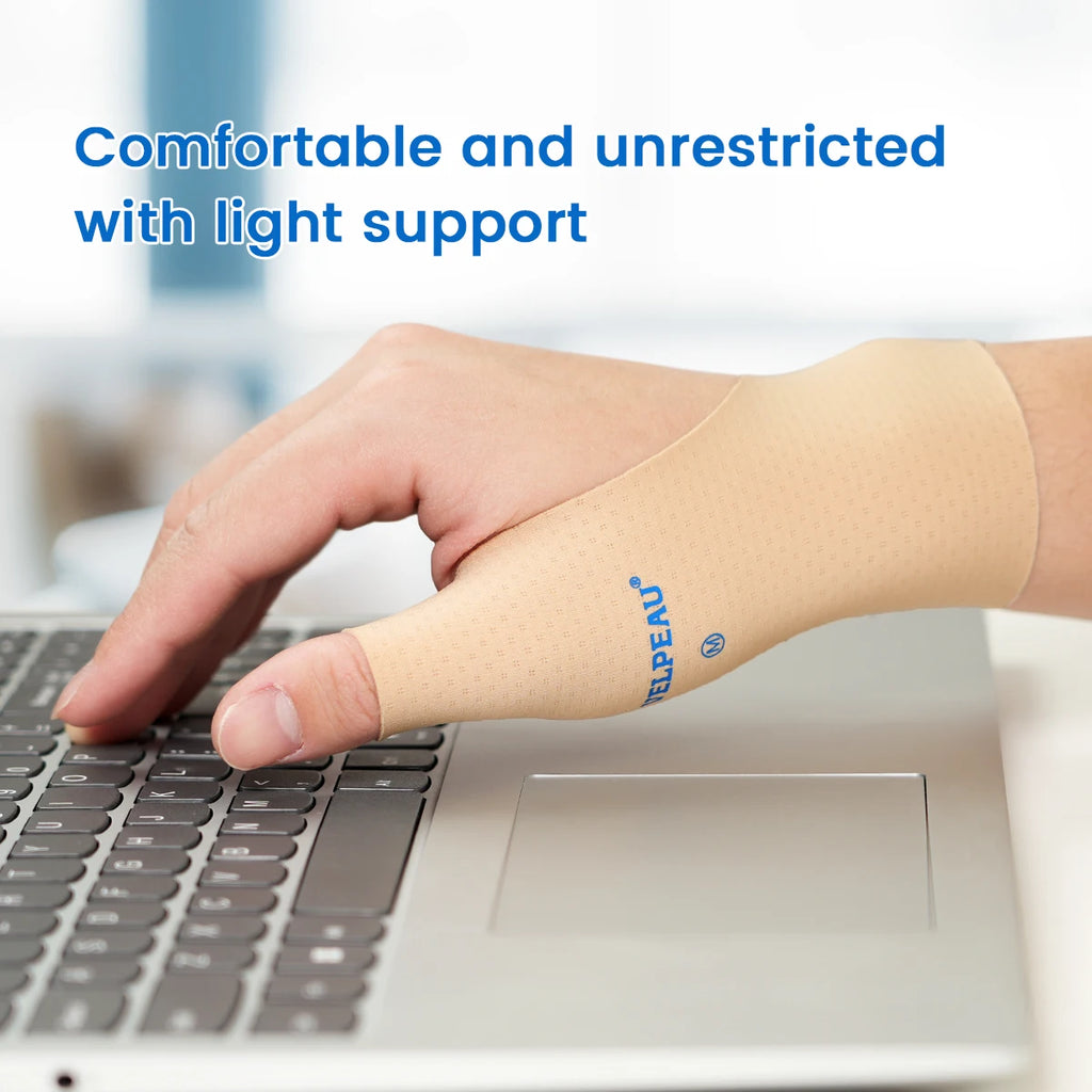 VELPEAU Thumb Compression Sleeve for Mild Arthritis Pain and Sports, Thumb Splint Support Liner Universal for Both Hands, 2PCS