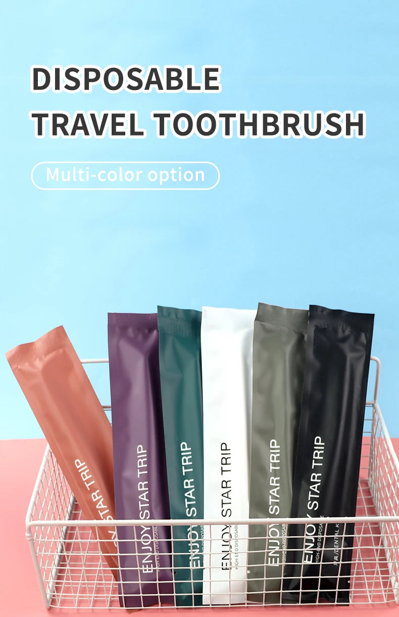 100PCS Disposable Toothbrush Travel Portable Toothbrushes Hotel Supplies Individual Packing Disposable Tooth Brush