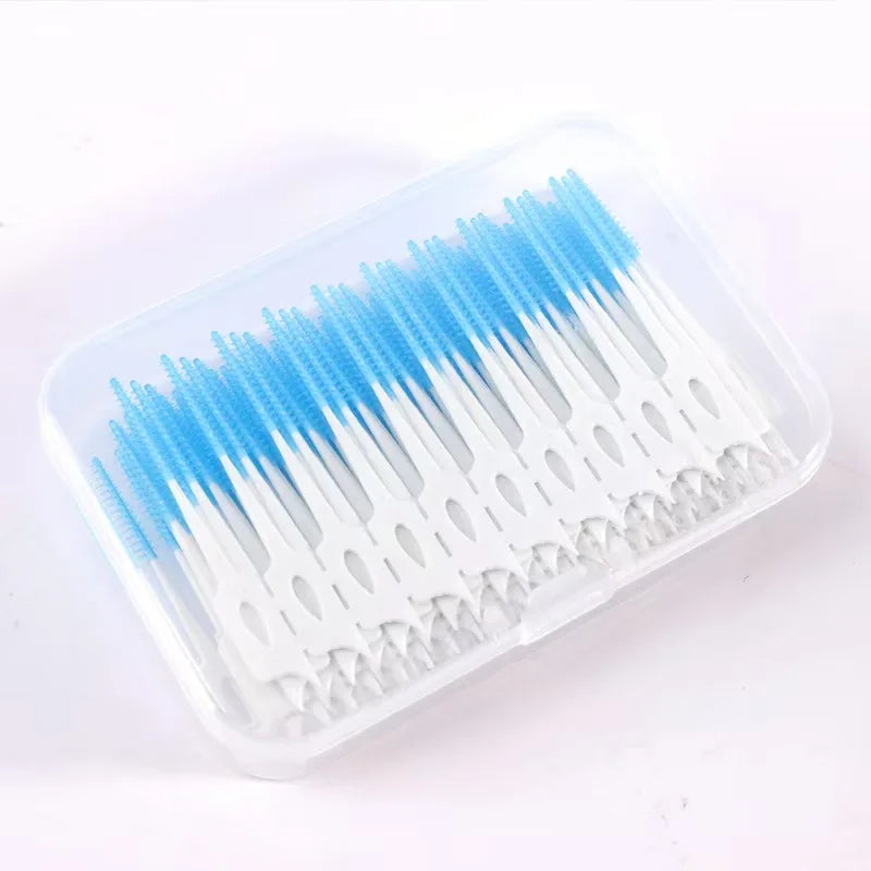 200PCS/Box Silicone Interdental Brushes Soft Dental Floss Orthodontic Teeth Flosser Toothpicks Portable Oral Care Tools