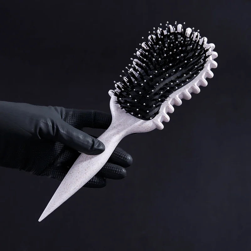 1pc Pink Curly Hair Brush with Black Bristles - Curl Defining and Shaping Comb  Hair Styling Tools Durable Hairbrush