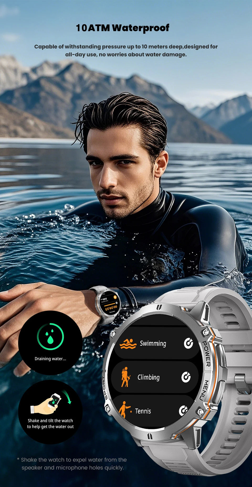 2025 Original TANK X3 Ultra 1000mAh Battery Smart Watch Men GPS Outdoor Sports Fitness Smartwatch 10ATM Waterproof Swim Watches