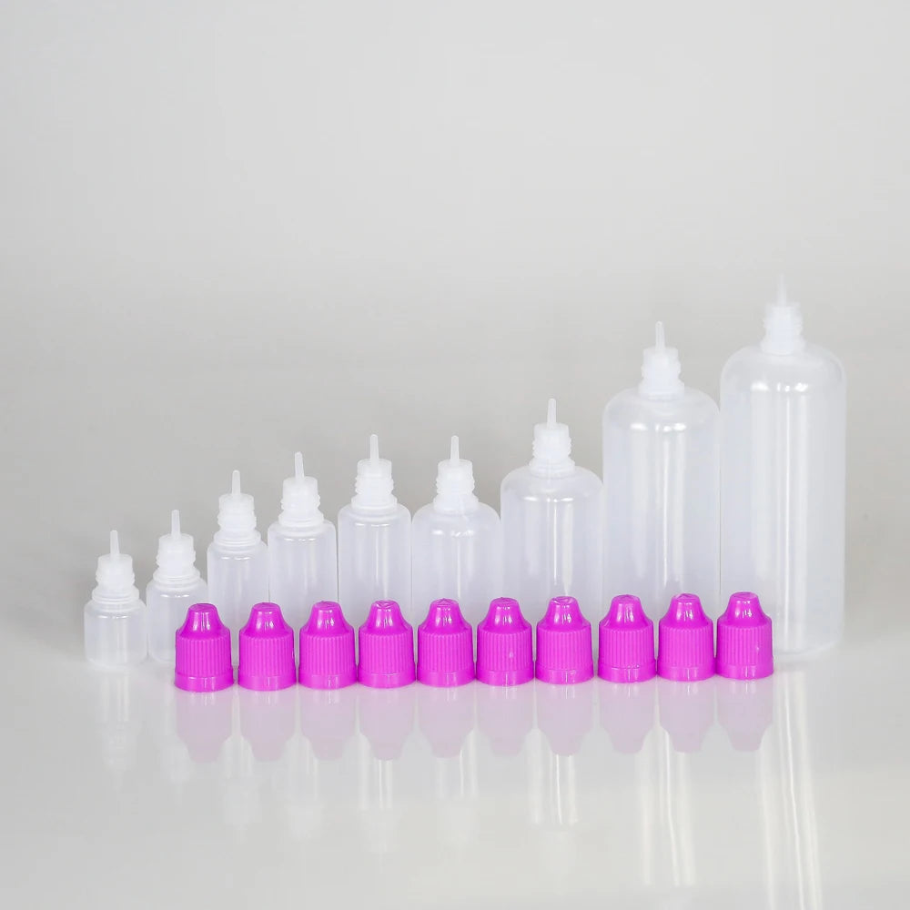 10pcs 3ml-120ml Plastic Dropper Bottles Empty Squeeze Liquid Eye Dripper Containers with Child Resistant Cap Travel Sample Vials