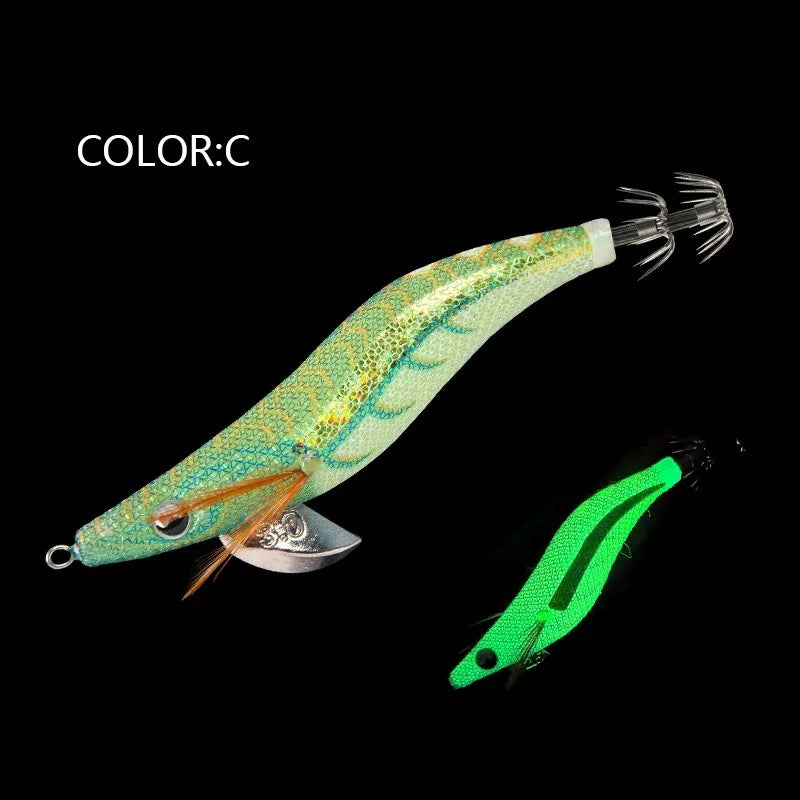 1pc 2.5#3.0#3.5# Glow Sea Fishing Lure Luminous Shrimp Squid Jigs Set Artificial Cuttlefish Octopus Winter Fishing