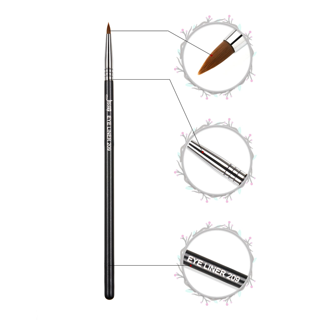 Jessup Eyeliner Brush Makeup Thin Bent Precision Angled Flat Definer Ultra Fine Pencil Precision Synthetic S151