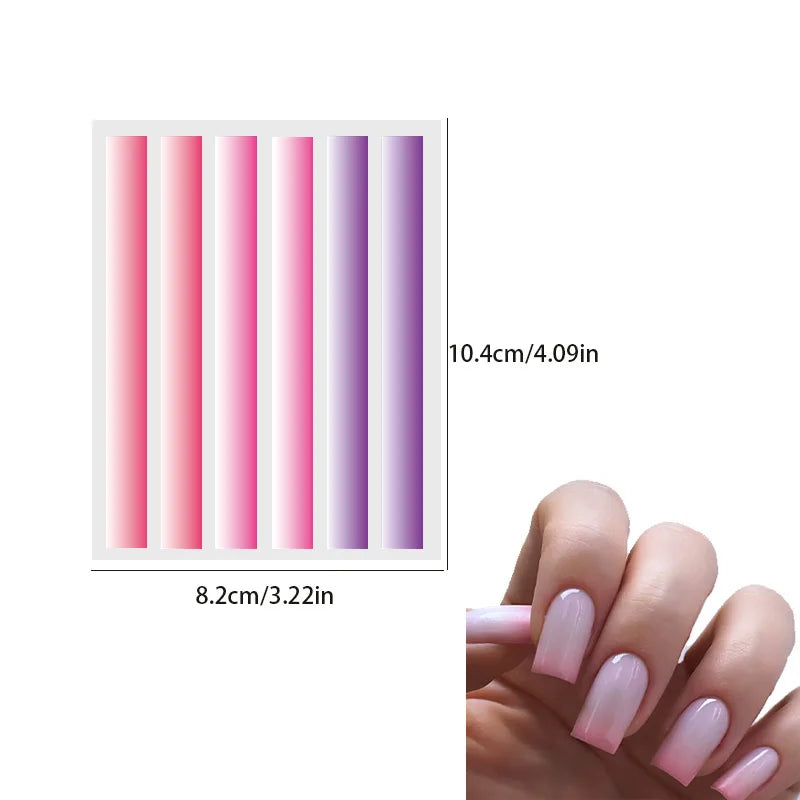 1Pcs 3D Flame Nails Stickers Red Flame Stripe Lines Sliders Design Manicure French Nail Art Decoration Decal