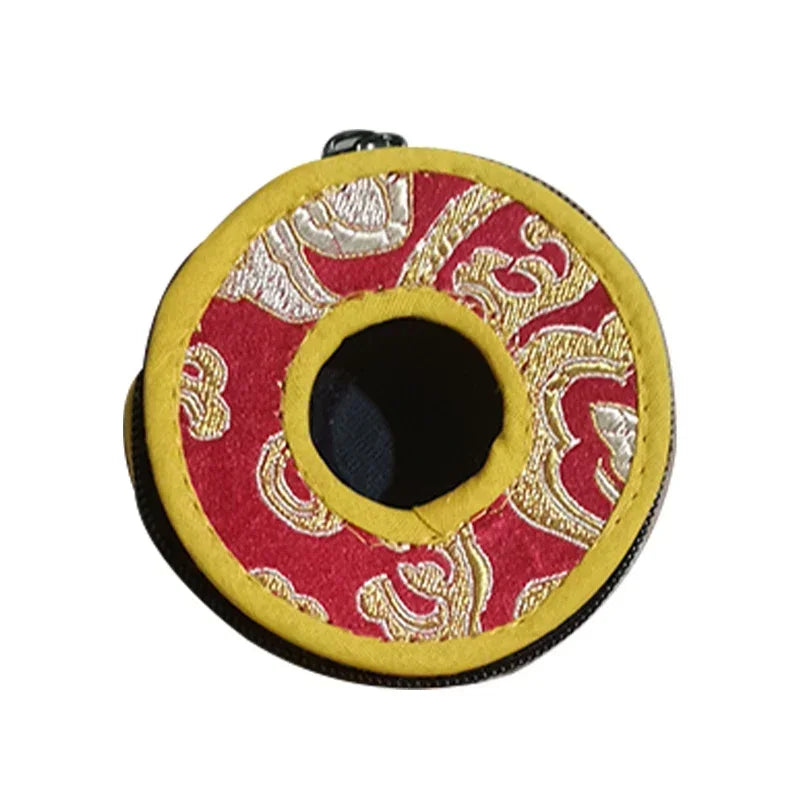 Meditation Cymbal Bell Bag Finger Cymbals Packs Zipper Storage Bags Tingsha Chimes Storage Rack Tibetan Bell Protector Case