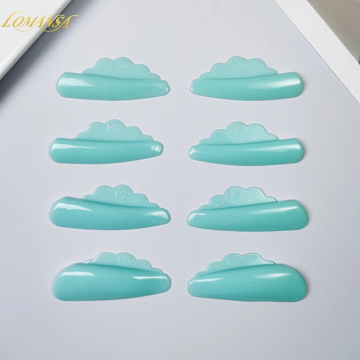 Lomansa New 4 Pairs V Curl Free Glue Eyelash Perm Pads Lashes Rods Shield Lifting 3D Eyelash Curler Accessories Makeup Tool
