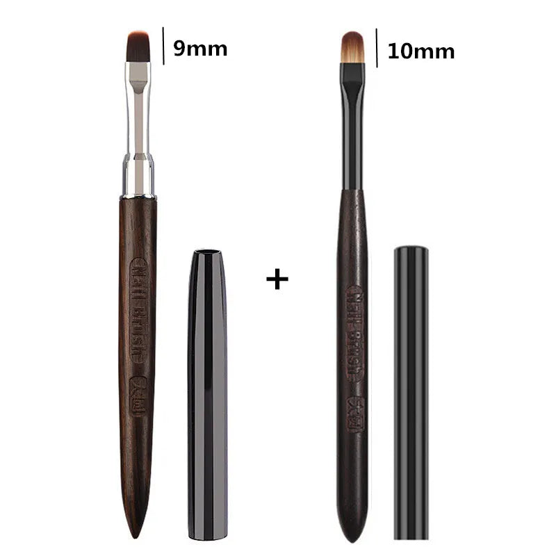 2PCS Sandalwood Handle Nail Drawing Brushes For Manicure Lines Painting Gradient UV GEL Extension Builder Drawing Pen