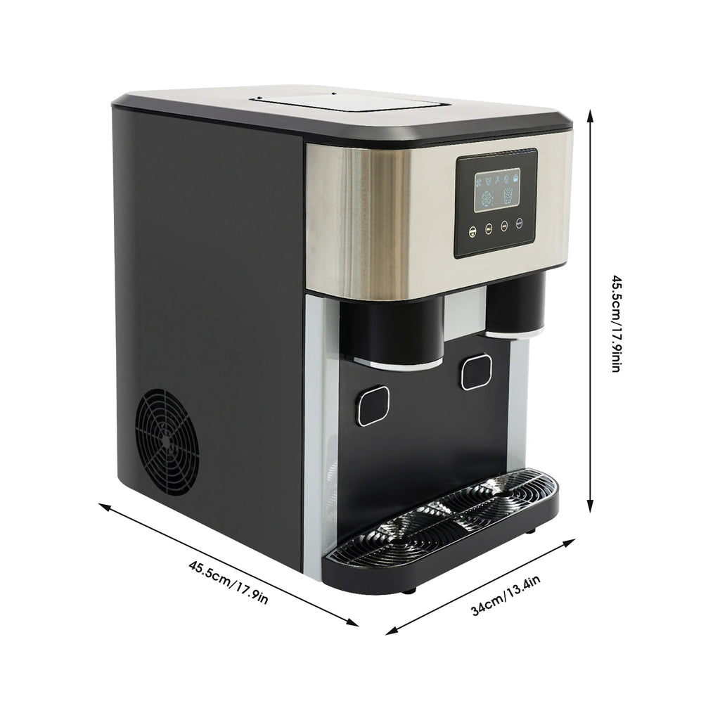 3 In 1 Crushed Ice and Ice Cube Maker Machine Tabletop Automatic Cleaning Stainless Steel Ice Maker