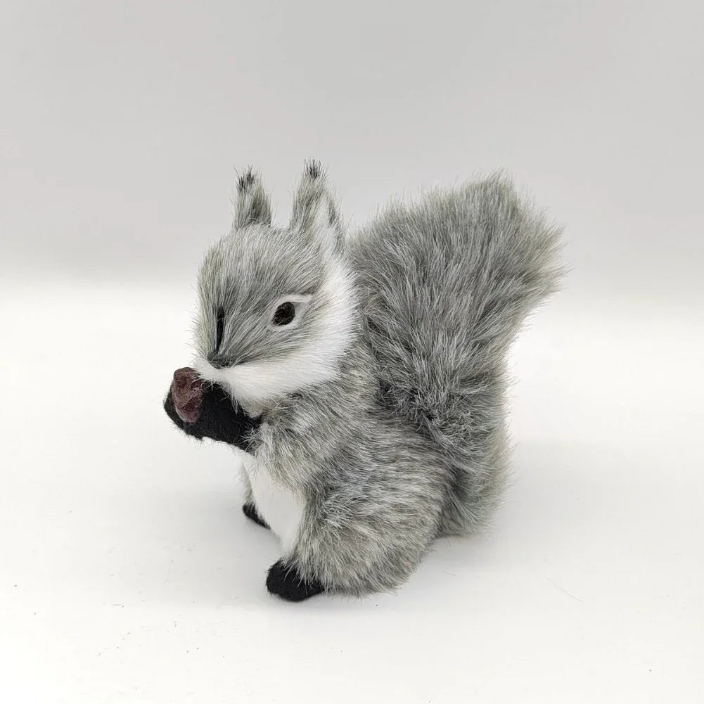 1Pc Mini Artificial Squirrel Figurines Miniatures Plush Simulation Squirrel Ornaments Fake Animal Christmas Table Decorations