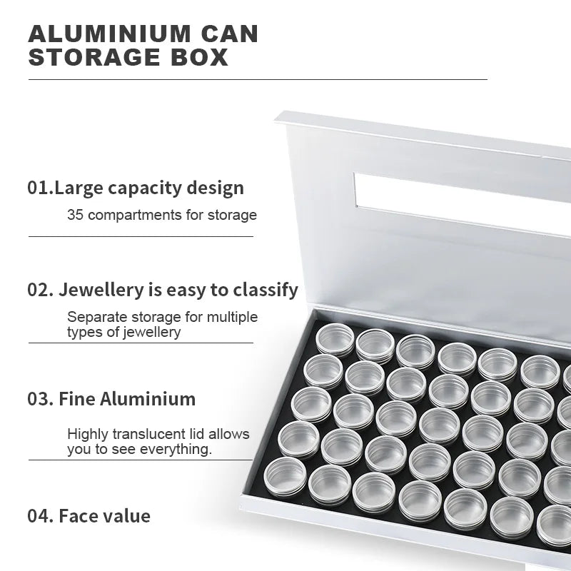 Multifunctional Silver Aluminum Empty Cans Cosmetic Container Lip Balm Nail Art Makeup Cream Jar Storage Box Nail Supplies