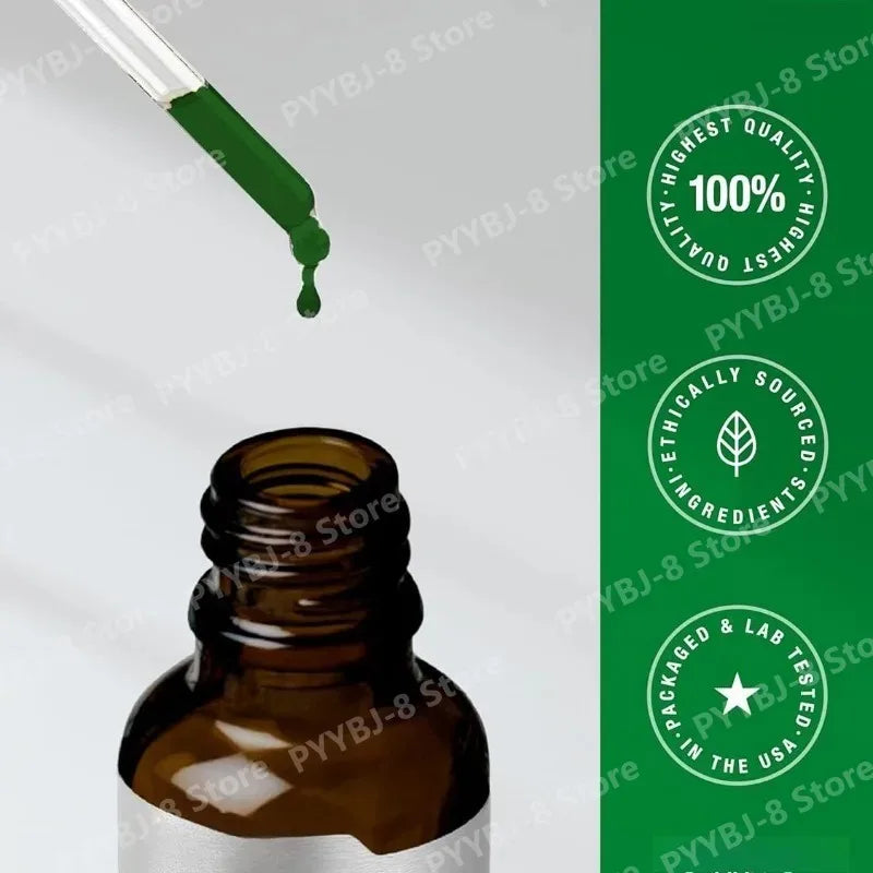 Liquid Chlorophyll Drops 59ml Peppermint Herbal Extract Vegan Non-GMO Dietary Supplement Mix with Water Support Antioxidant