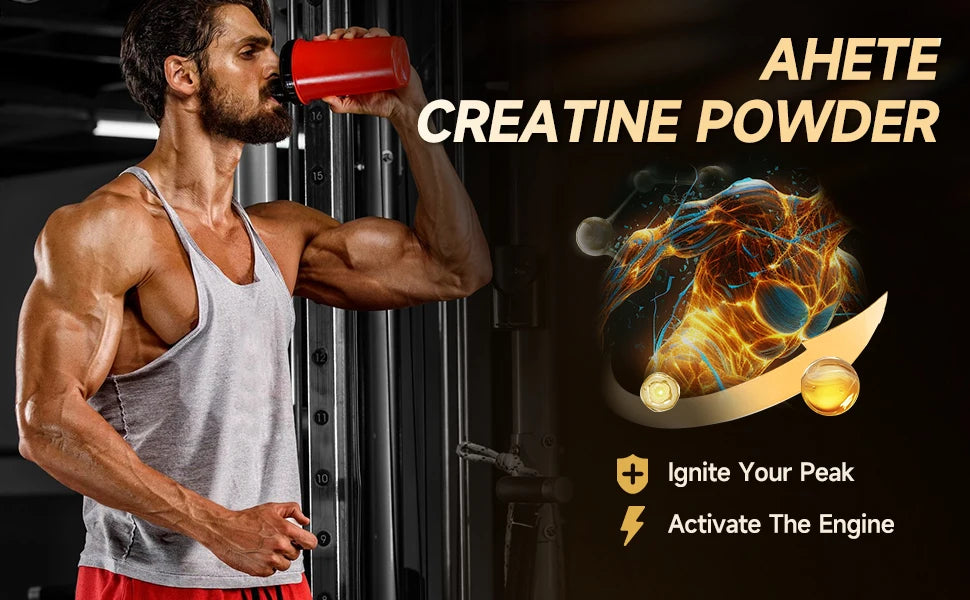 Ahete Fast-Absorbing Creatine Powder, Superior Mixability & Uptake, Supports ATP Energy, Sugar & Additive-Free