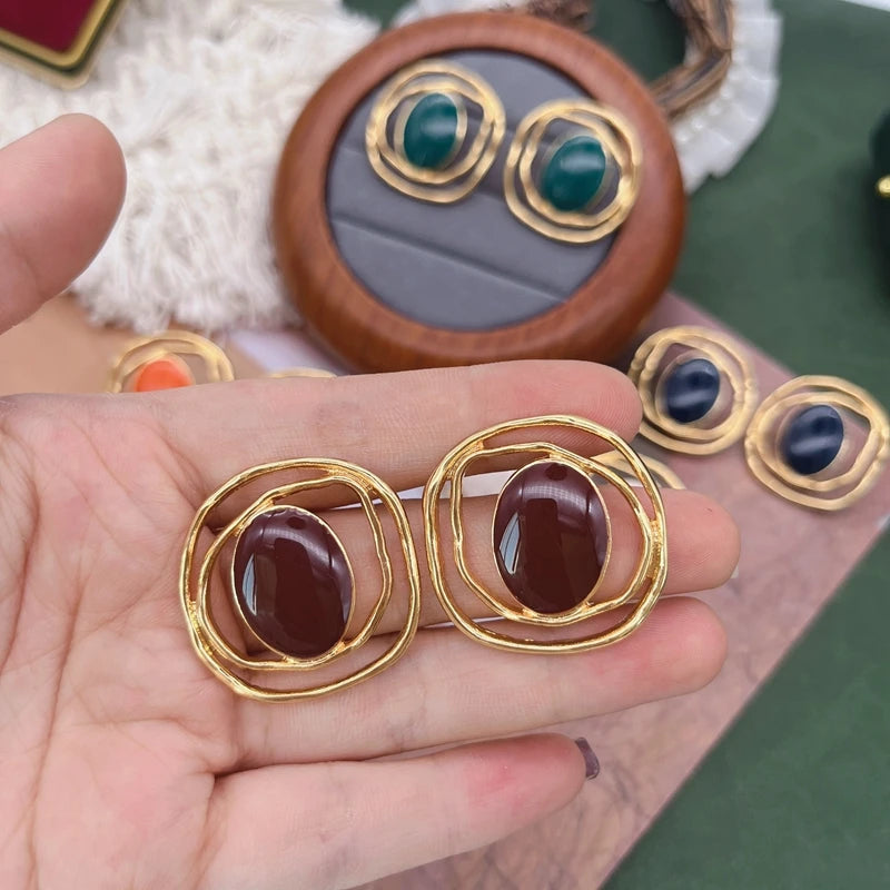 Filigree Irregular Stud Earrings Enamel More Colors Party Accessories For Women's Gifts