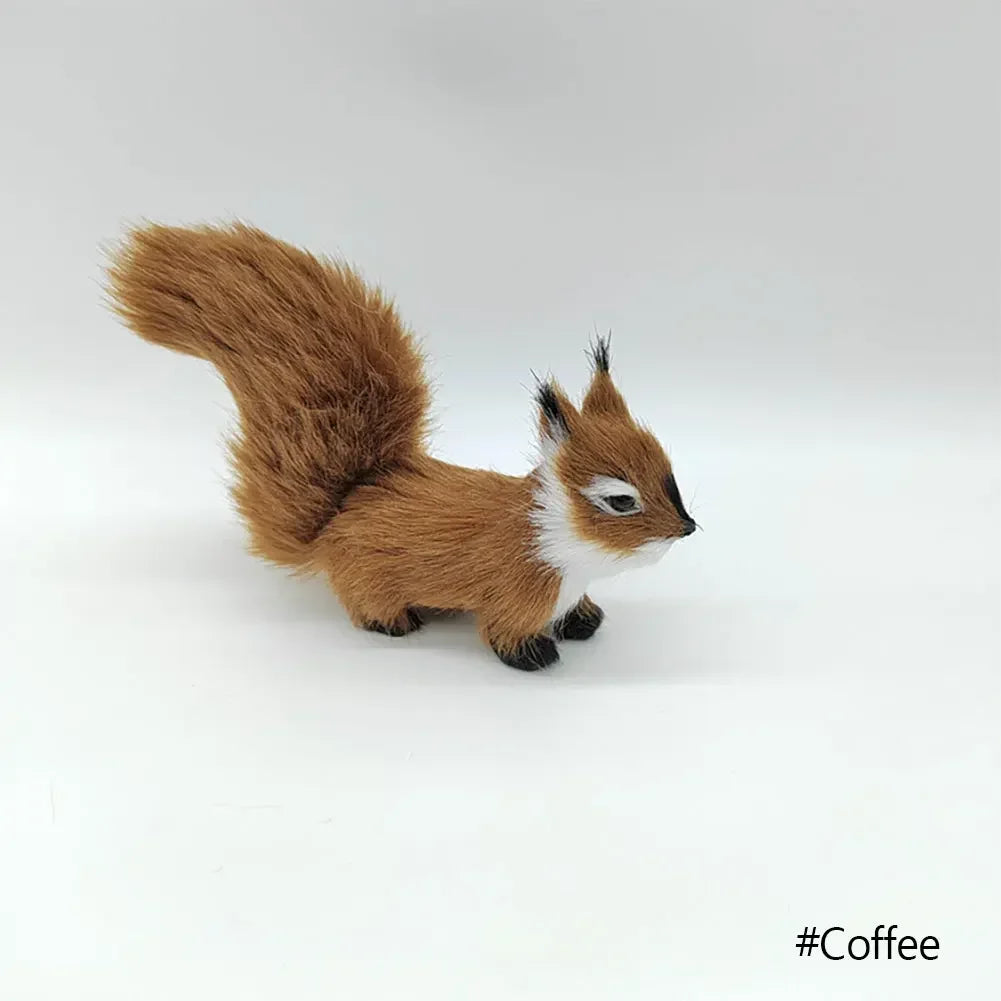 1Pc Mini Artificial Squirrel Figurines Miniatures Plush Simulation Squirrel Ornaments Fake Animal Christmas Table Decorations