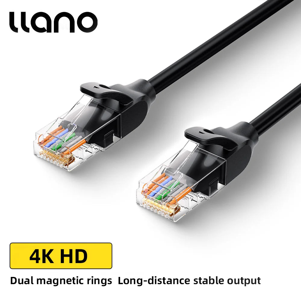 llano Cat 5e Ethernet Cable OD 5.5mm UTP 1000Mbps 100MHz Fast RJ45 Network Cable Thick Cores Ethernet Patch Cable for Laptop Rou